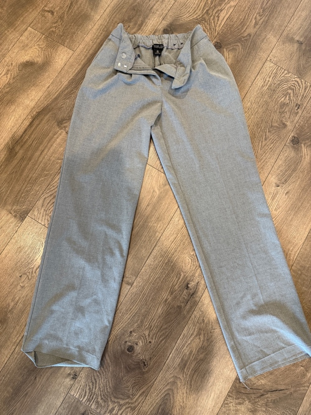 Rachel Zoe Light Gray Straight-Leg Trousers